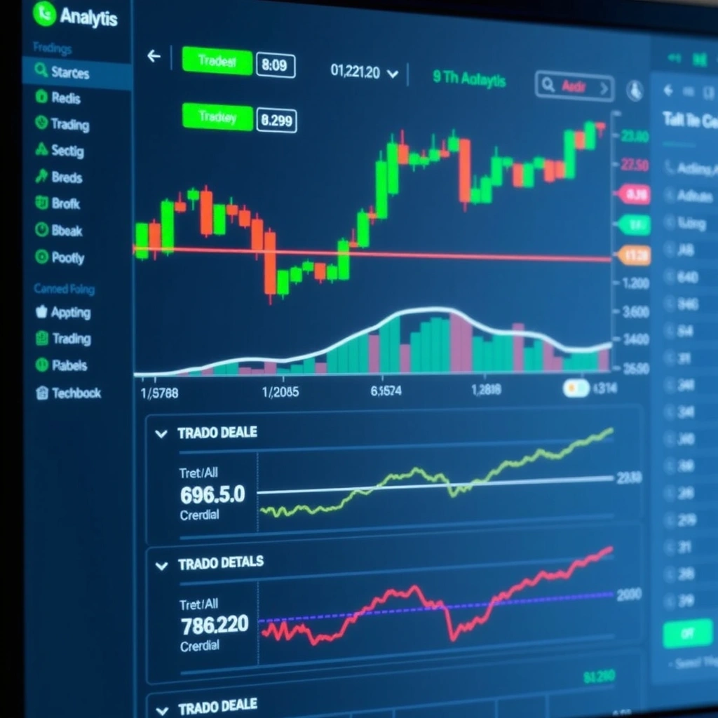 Interfaz de trading con gráficos en tiempo real